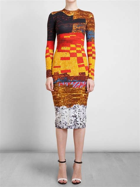 Mosaic Pixel Print Dress 